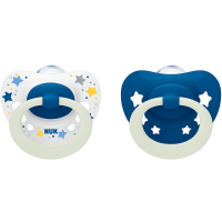 NUK Signature Night Silicone Soother 18-36 m with sterilizing box 2 pieces NUK Signature Night Silicone Soother 18-36 m with sterilizing box 2 pieces