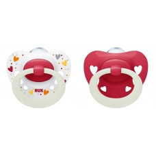 Nuk Силиконова залъгалка 6-18 месеца 2 броя Signature Night с кутийка, 2 цвята