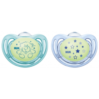 NUK Freestyle Nights Luminous Silicone Soothers 0-6 m 2 pcs NUK Freestyle Nights Luminous Silicone Soothers 0-6 m 2 pcs