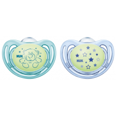 NUK Freestyle Nights Luminous Silicone Soothers 0-6 m 2 pcs