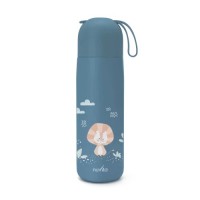 Nuvita Thermal Stainless Steel Bottle 4435 With Silicone Handle 400 ml Powder Blue