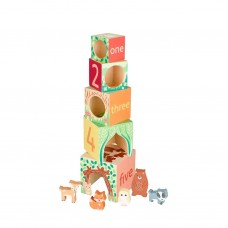 Orange Tree Toys Дървени кубчета за подреждане Woodland Animals