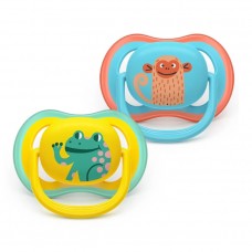 Philips Avent Залъгалки Ultra Air с кутия за стерилизация 18m+ Маймунка-Жаба