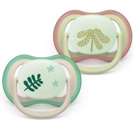 Philips Avent Залъгалки Ultra Air NightTime с кутия за стерилизация 6-18m пастелни