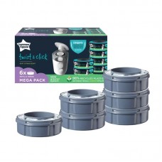 Tommee Tippee Set of 6 Refills for Twist & Click Nappy Disposal Bin Tommee Tippee Set of 6 Refills for Twist & Click Nappy Disposal Bin
