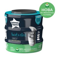 Tommee Tippee Комплект касети за хигиенен кош Twist and Click 3 броя Tommee Tippee Комплект касети за хигиенен кош Twist and Click 3 броя