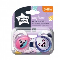 Tommee Tippee Baby pacifier Anytime 6-18m, 2pcs Pink Panda