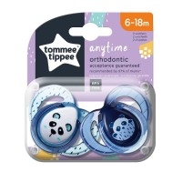 Tommee Tippee Baby pacifier Anytime 6-18m, 2pcs Blue Panda