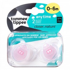 Tommee Tippee Baby pacifier Anytime 6-18m Pink, 2pcs