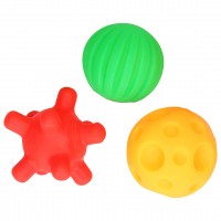 Mom's care Бебешки сензорни играчки Веселите топки - прозрачна опаковка, 3 броя