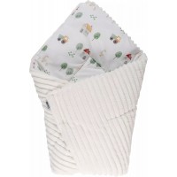 Bubaba Одеяло и чувалче за бебе 2 в 1 Бяло с камиончета