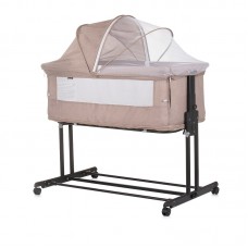 Chipolino Co-sleeping Baby Crib with drop side Zen Macadamia