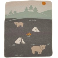 David Fussenegger Baby blanket Juwel Camping Bears Grey