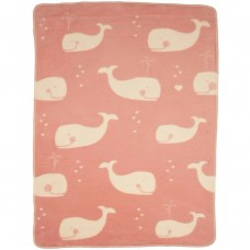 David Fussenegger Бебешко одеяло от органичен памук Maja Китове, Розово