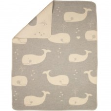David Fussenegger Бебешко одеяло от органичен памук Maja Китове, Сиво