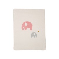 David Fussenegger Maja Organic Cotton Baby Blanket Elephants Pink