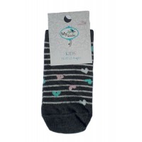 Детски спортни чорапи 2 - 4 години, Сиви Сърца Детски спортни чорапи 2 - 4 години, Сиви Сърца