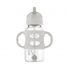 Dr.Brown's Wide-Neck Sippy Straw Bottle with Silicone Handles 270 ml Grey