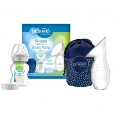 Dr.Brown's  Silicone One-Piece Breast Pump with Options+ Anti-Colic Bottle and Travel Bag