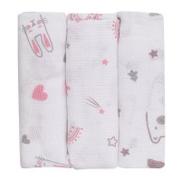 FreeON Muslin Wraps 3 pieces Bunny