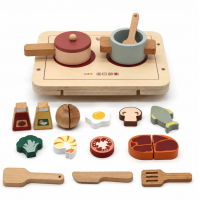 Ginger Home Детски дървен комплект Кухненски котлон с аксесоари Ginger Home Детски дървен комплект Кухненски котлон с аксесоари