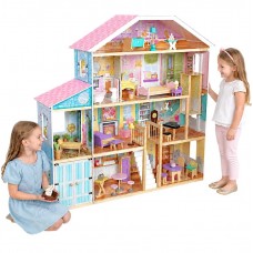 Ginger Home Дървена къща за кукли Grand Villa на 4 етажа с аксесоари Ginger Home Дървена къща за кукли Grand Villa на 4 етажа с аксесоари