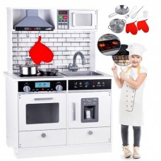 Ginger Home Children's Wooden Kitchen with Sound, Light and Cooking Accessories 