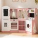 Ginger Home Large Corner Wooden Play Kitchen with Accessories, Sounds, and Light