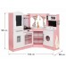 Ginger Home Large Corner Wooden Play Kitchen with Accessories, Sounds, and Light