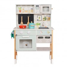Ginger Home Детска дървена кухня с микровълнова фурна и аксесоари