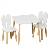 Ginger Home Children's wooden set Bunny Table with 2 Chairs