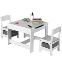 Ginger Home Children's wooden set Table with 2 Chair and Storage boxes