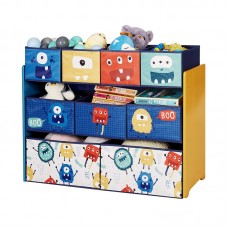 Ginger Home Детска дървена етажерка-органайзер за играчки и книги Monster