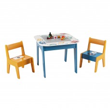 Ginger Home Комплект двустранна маса с дъска за конструктори и 2 стола Ghosts