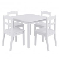 Ginger Home Комплект Детска маса с 4 стола, Бял