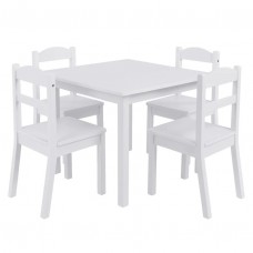 Ginger Home Комплект Детска маса с 4 стола, Бял