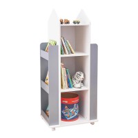Ginger Home Kids 4-Layer Bookshelf 360°Rotating Rocket