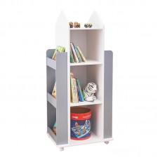 Ginger Home Kids 4-Layer Bookshelf 360°Rotating Rocket