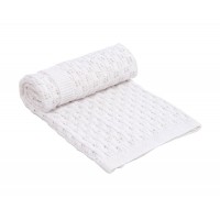 Kikka Boo Бебешко плетено одеяло Bonbon от памук, Бяло