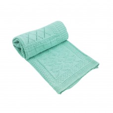 Kikka Boo Бебешко плетено одеяло Geometry от памук, Зелено