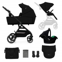 KinderKraft Бебешка количка Yoxi 3 в 1 Pure Black