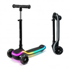 KinderKraft TThree-wheeled LED scooter RAKET Black