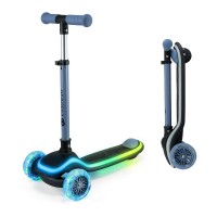 KinderKraft TThree-wheeled LED scooter RAKET Blue