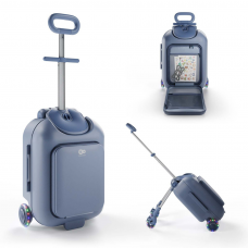 KinderKraft 2-in-1 childrens suitcase with seat CABBY Blue KinderKraft 2-in-1 childrens suitcase with seat CABBY Blue