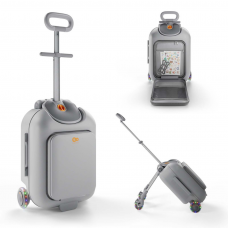 KinderKraft 2-in-1 childrens suitcase with seat CABBY Grey KinderKraft 2-in-1 childrens suitcase with seat CABBY Grey