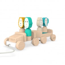 Matchstick Monkey дървена играчка за дърпане и сортиране Safari Jeep Matchstick Monkey дървена играчка за дърпане и сортиране Safari Jeep