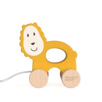 Matchstick Monkey дървена играчка за дърпане Лъвче