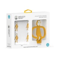 Matchstick Monkey Teether & muslin gift set Ludo Lion