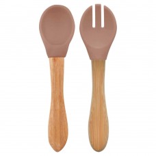 Minikoioi Dig in Silicone Spoon and Fork Set River Green