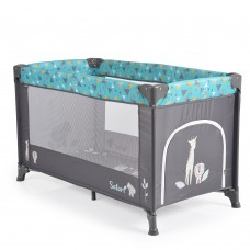 Moni Бебешка сгъваема кошара Safari на едно ниво Тюркоаз